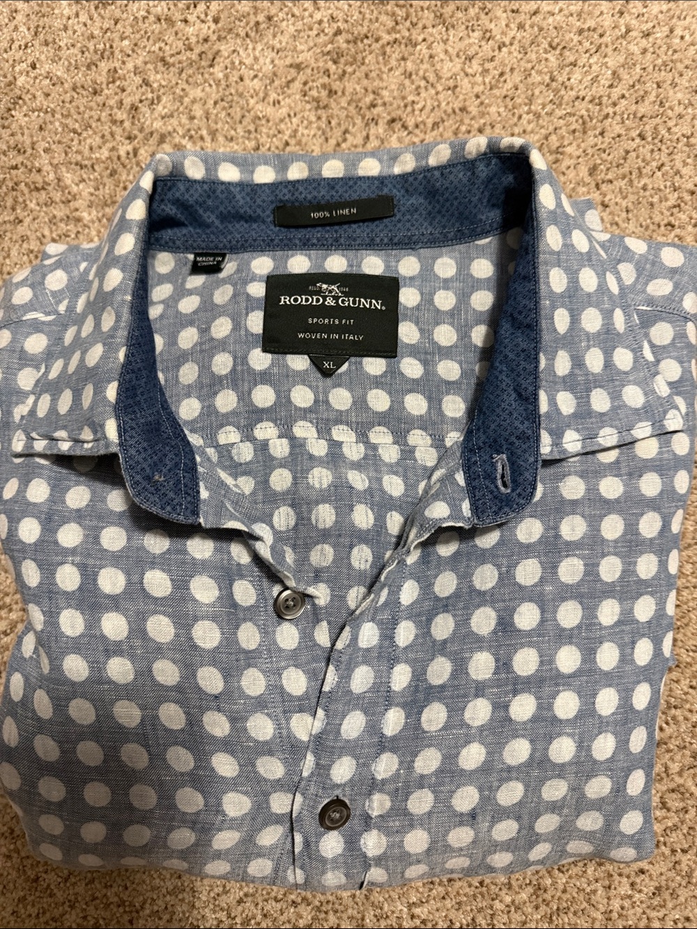 RODD & GUNN 100% Linen Button Down Sports Fit XL